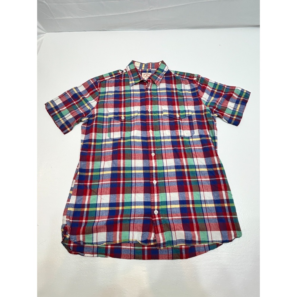 Brooks Brothers Red Fleece Checker Plaid‎ Button Shirt Mens Medium